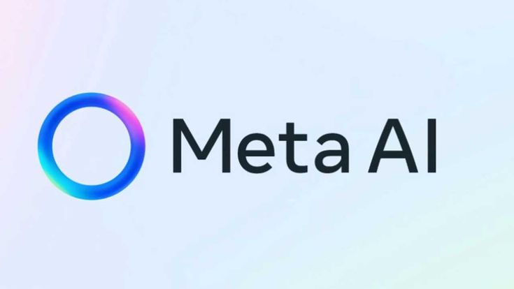 Logo Meta AI berwarna biru-ungu dengan teks "Meta AI" berwarna hitam di sampingnya.