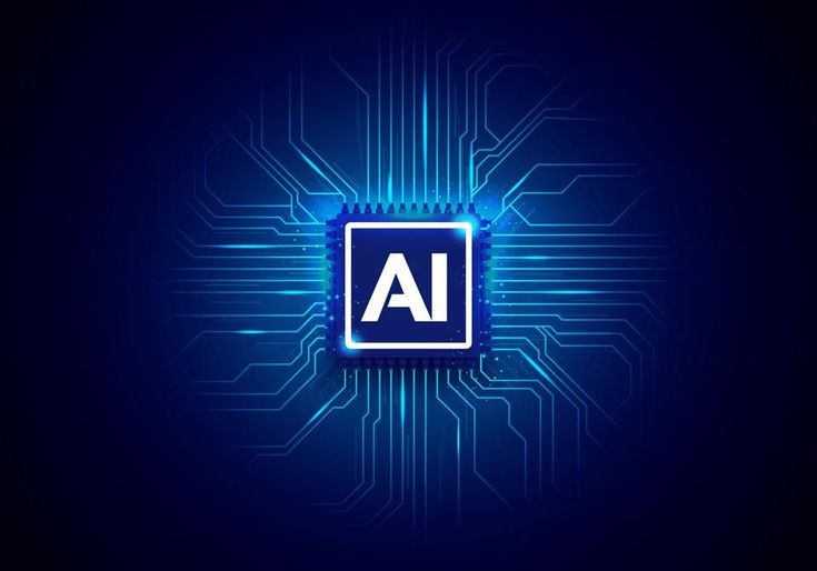 Chip Artificial Intelligence Berwarna Biru